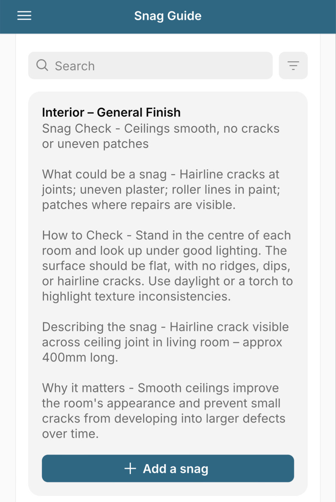 Property Snag Checklist Free property Snag Checklist